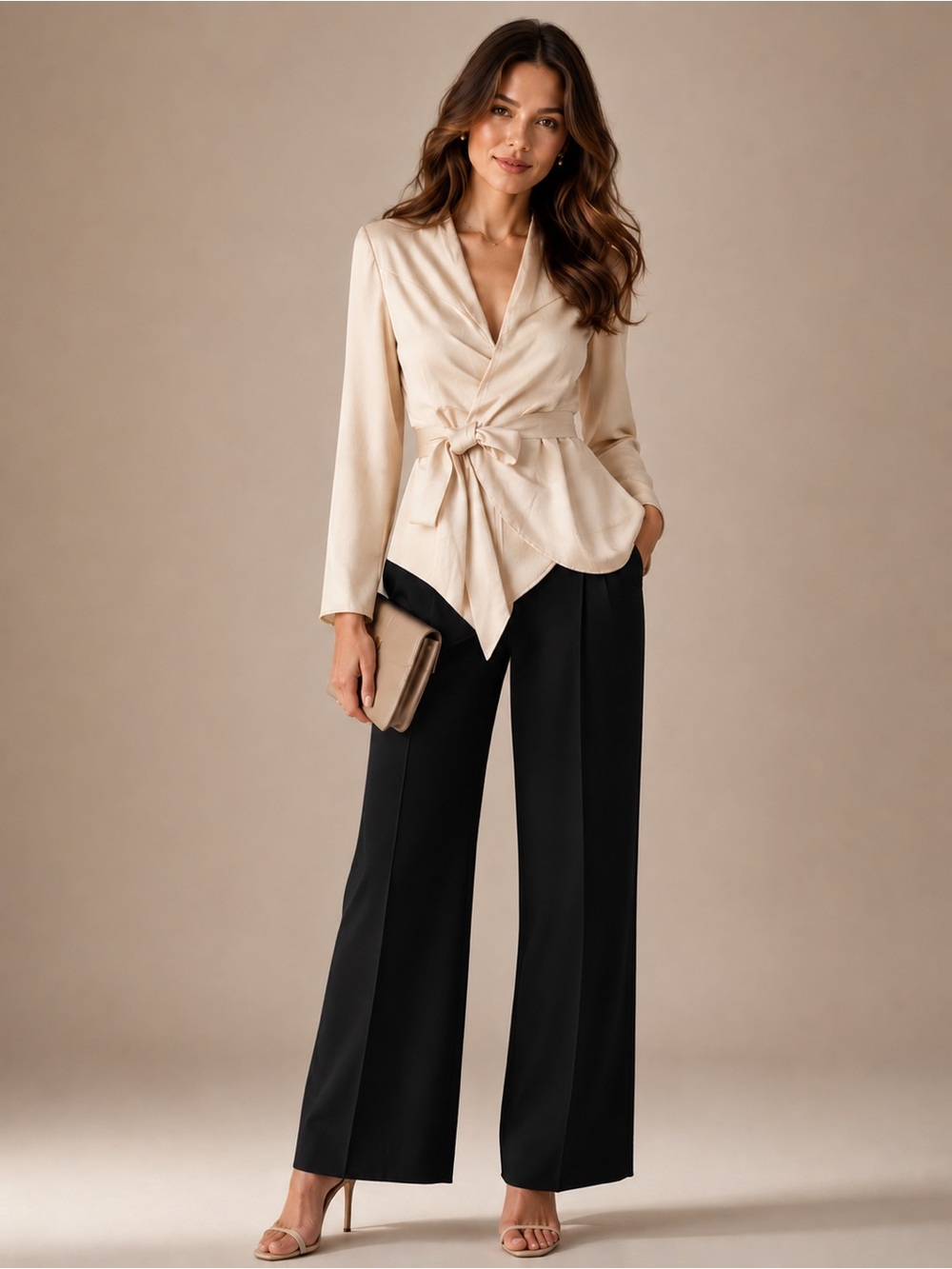 Free People - Cream Wrap Blouse